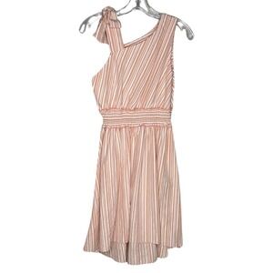 Habitual Dress Girls 16 Blush Pink‎ White Striped Bow Asymmetric Party Dance